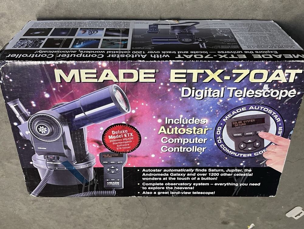 Meade ETX-70AT Astro Telescope w/ Autostar Controller Manual CD Box Set Tested